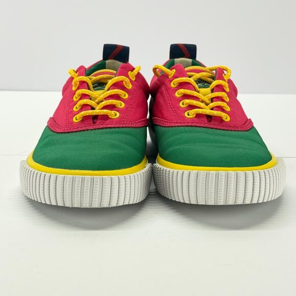 Sperry Rowing Blazers CVO Sneakers Mens 6.5 Green Red Yellow Lace Up Low Top - Picture 6 of 10
